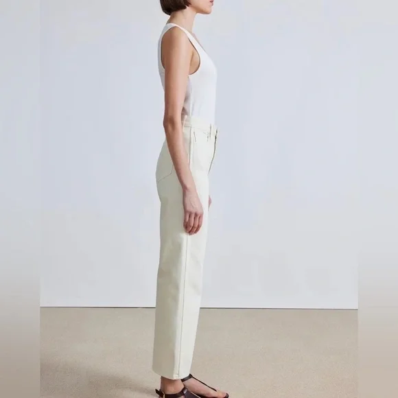 APiece Apart Merida Cream High Rise Wide Leg Jeans Size 29